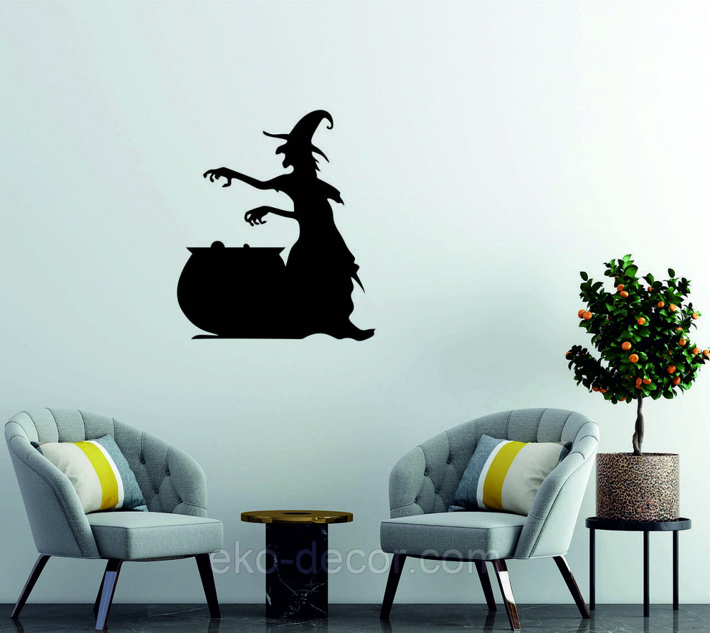 Декоративное настенное 3D Панно «Ведьма», Декор на стену с объемом 110*87 см, Черный Киев - изображение 5