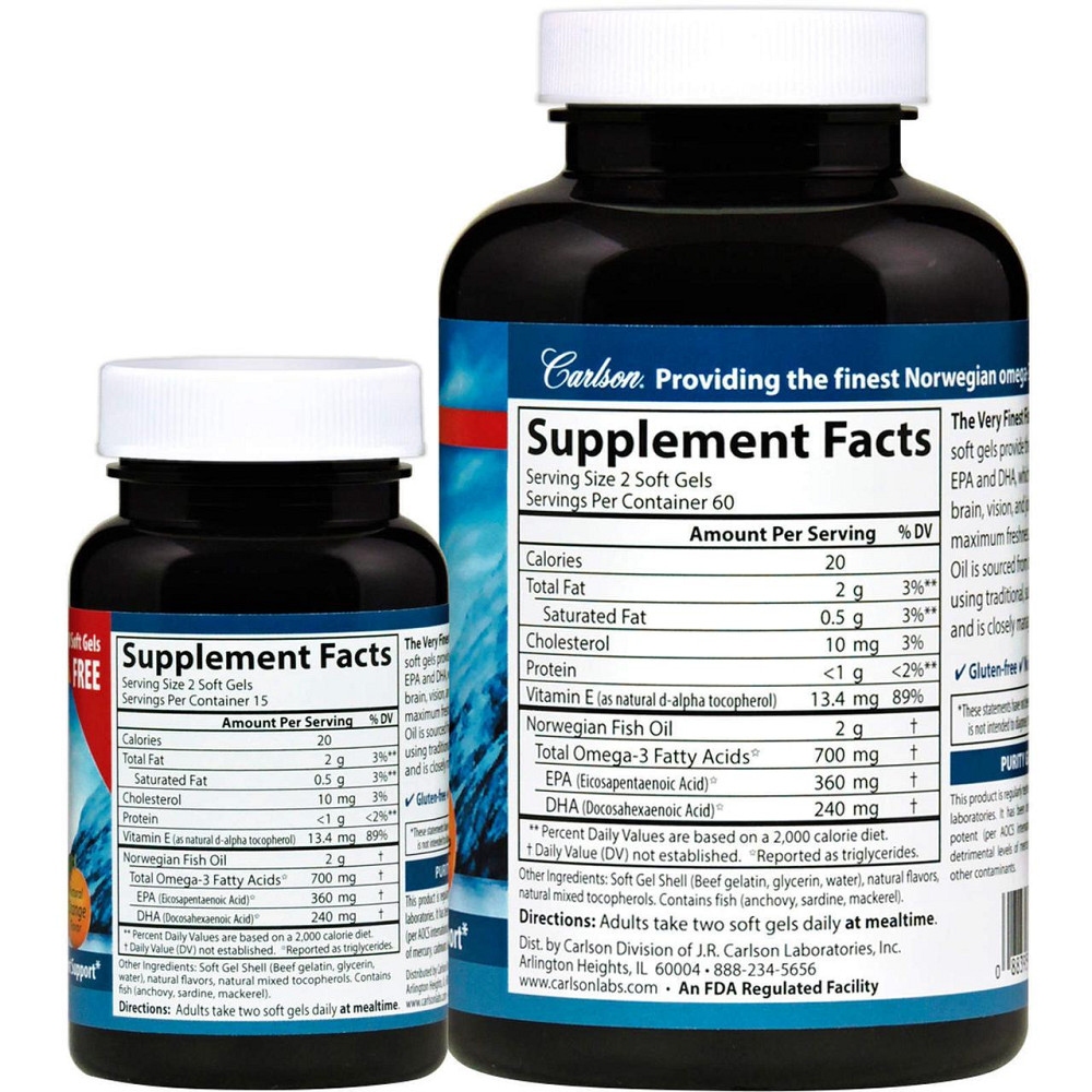 Риб'ячий жир Carlson Fish Oi 350 мг 120+30 капсул Апельсин Київ - фото 2