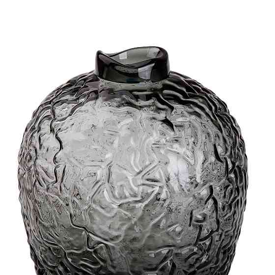 Yiwu Ваза для квітів зі скла, декоративна кругла, 30 см, сіра HP-1731 Коломия
