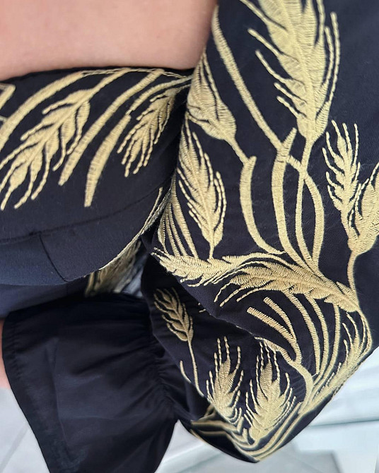 Женская романтичная блуза-корсет с вышивкой 80% хлопок, 20% полиэстер. 44, Черный Одесса - изображение 4