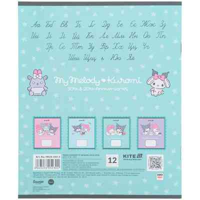 Тетрадь Kite Kuromi, 12 листов, косая линия (HK25-235-2) Винница