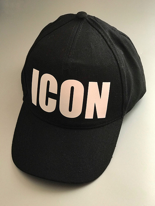 Чорна бавовняна Кепка/Бейсболка з принтом — ICON Чернівці - фото 3