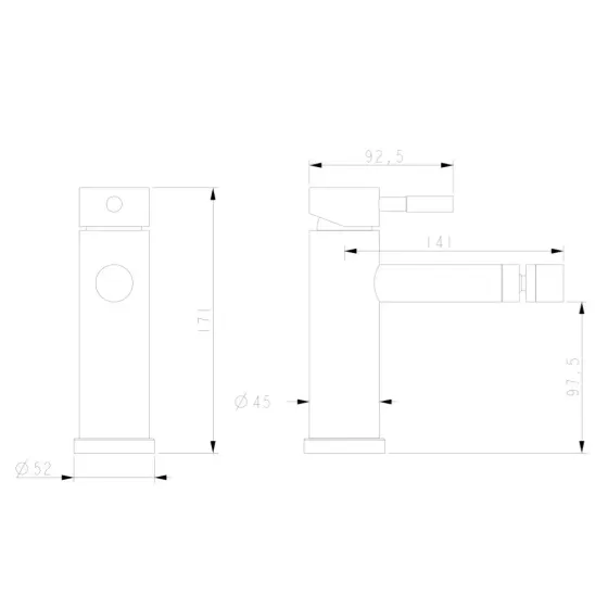 Смеситель для биде WEZER EKO2A-01 нержавеющая сталь Киев