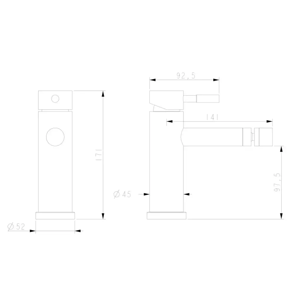 Смеситель для биде WEZER EKO2A-01 нержавеющая сталь Киев - изображение 3