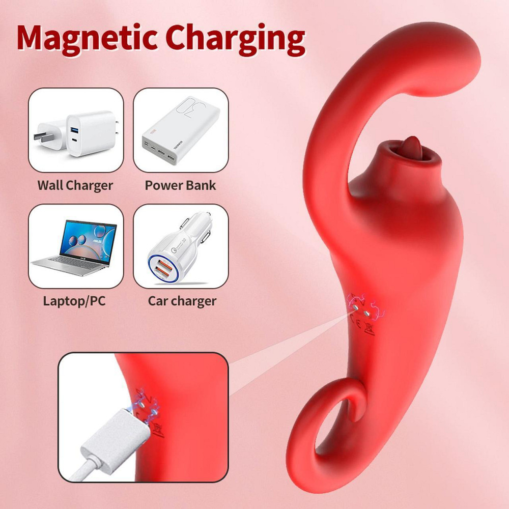 Вібратор - Merfi, 10 Vibration Functions, 10 Frequency Tongue Licking USB Sex Aura Київ - фото 7