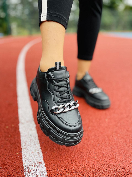 L&M Кросівки жіночі L&M 071-1 чорні (весна-осінь, еко-шкіра) (4753) Коломия - фото 7