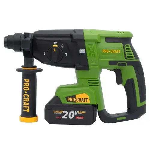 Перфоратор акумуляторний Procraft SDS‑Plus 20 В, 2.6 Дж, Li‑Ion 4 А·год,безщітковий перфоратор 2 АКБ в кейсі Львів