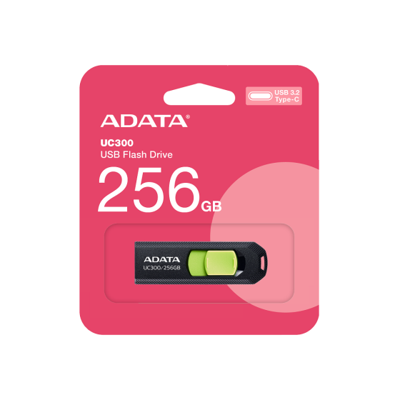 Флешка Adata USB-C 256Гб чорна/зелена Київ