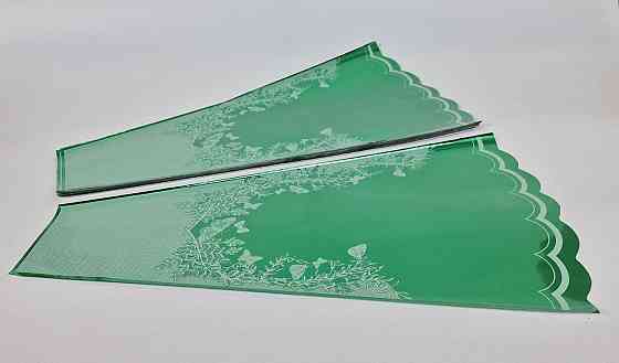 Конусная упаковка под цветы h60/13низ/37верх металл зеленый (100 шт)  узор133 (3) (100 шт) Харьков