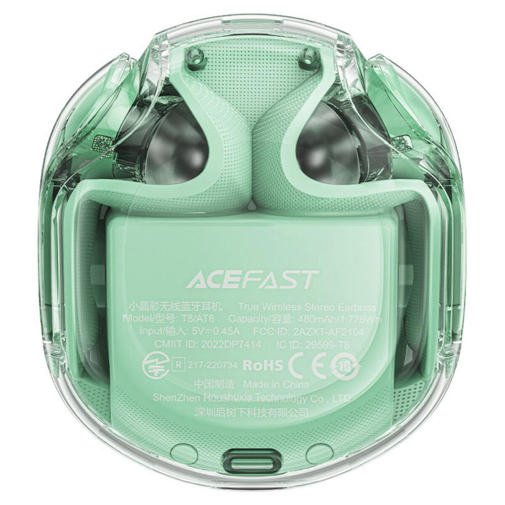 Наушники вкладыши беспроводные ACEFAST T8 Crystal color, Bluetooth Mint Green AFT8MG Одесса - изображение 2