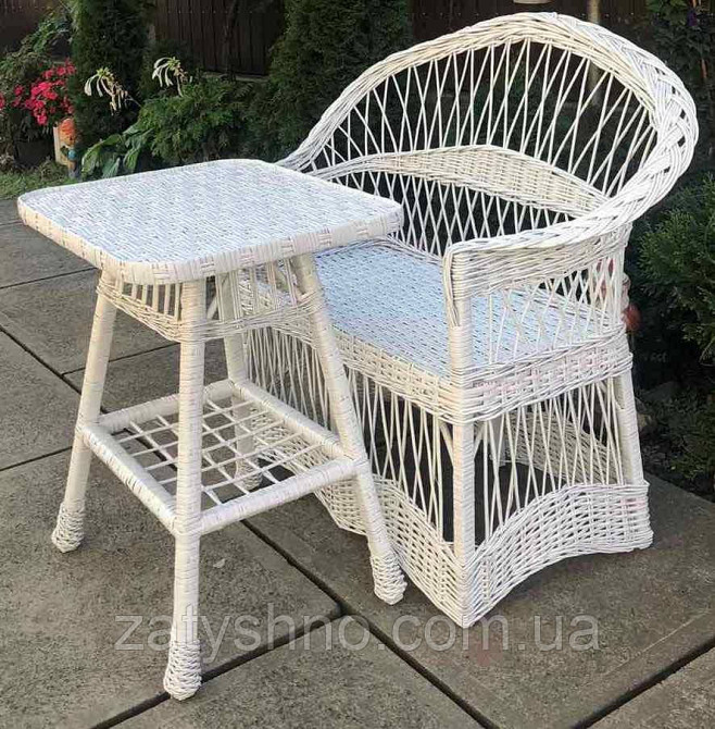 Диван и стол плетеный |Мебель из лозы  диваном |мебель плетеная белая со столом журнальным Киев - изображение 7
