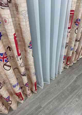 Шторна тканина, фотоштори з різнокольоровим принтом, колекція "Лондон" колір різнокольоровий 914ш Київ