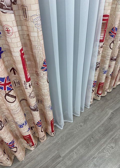 Шторна тканина, фотоштори з різнокольоровим принтом, колекція "Лондон" колір різнокольоровий 914ш Київ - фото 6