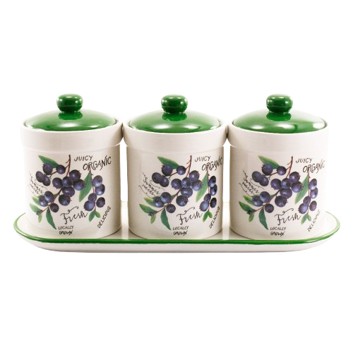 ZFC048C- BC  Набір 3-пр  банок д/сип. 500мл на КЕРАМ. під. ЛОХИНА 6911100000 Житомир