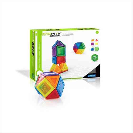 Магнітний конструктор Guidecraft PowerClix Solids, 24 деталі (G9420) Харків