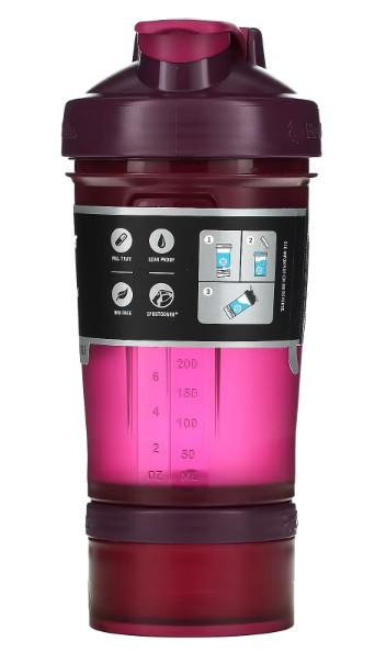Шейкер спортивний BlenderBottle ProStak 22oz/650ml з 2-ма контейнерами Plum Кам'янське - фото 3