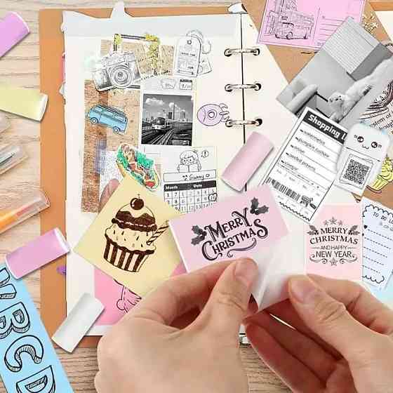 Самоклеючий термопапір для міні-принтера (57x25мм) 3 кольори / Набір кольорового паперу для термопринтера Київ