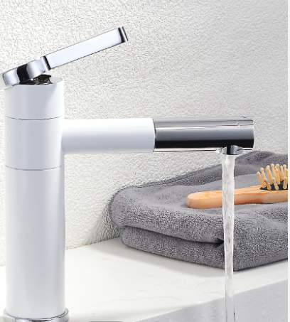 Смеситель для умывальника однорычажный, кран для холодной и гарячей воды WanFan для ванны Белый-хром Каменец-Подольский - изображение 2