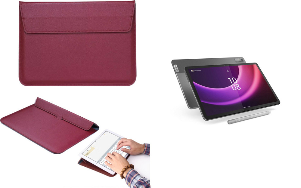 Чохол-конверт VitoCase для Lenovo Tab P11 (2nd Gen), Tab P11 Pro (2nd Gen), з функцією підставки для планшета Бордовий Київ - фото 1