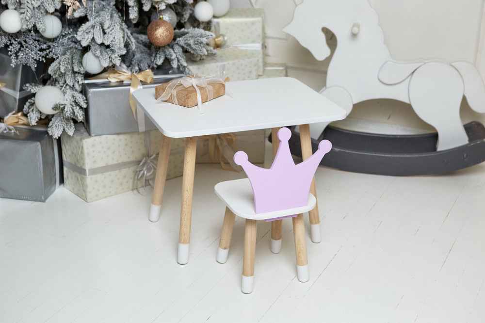 Красивый универсальный стол и стульчик детский корона фиолетовая, детский комплект стол стульчик для игр Киев - изображение 9