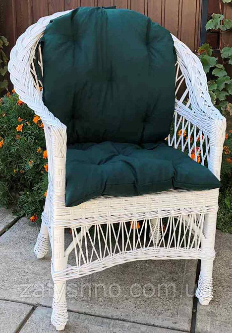 Крісло плетене ебіле з накидкою Київ - фото 2