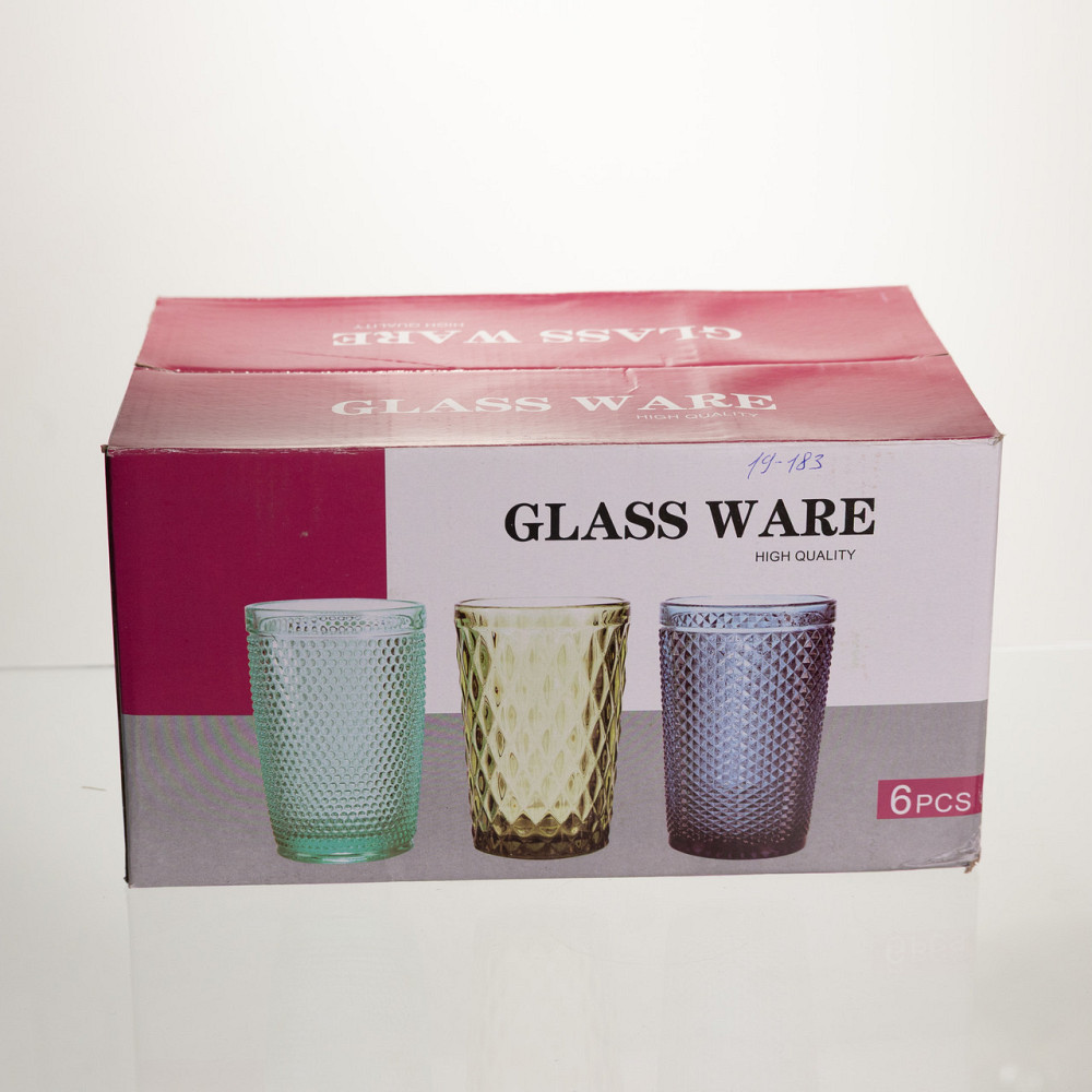 Набір склянок 6 штук 350 мл для лимонадів соку води коктейлів склянки скляні для напоїв Сірий HP-19-183 Коломия - фото 4