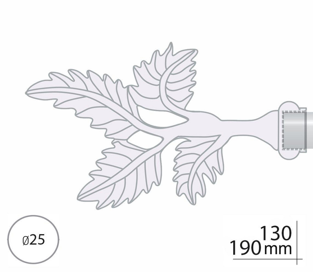 Закінчення для карнизу Orvit ПАПОРОТЬ 25 мм ЗОЛОТО Львов - изображение 2