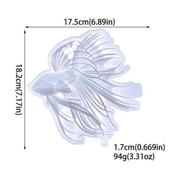 Молд силіконовий рибка Півник 182 на 175 мм сірий Київ
