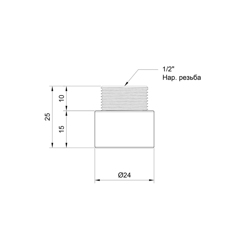 Подовжувач Thermo Alliance Standart 15х1/2" хром SD1301515 Київ - фото 2