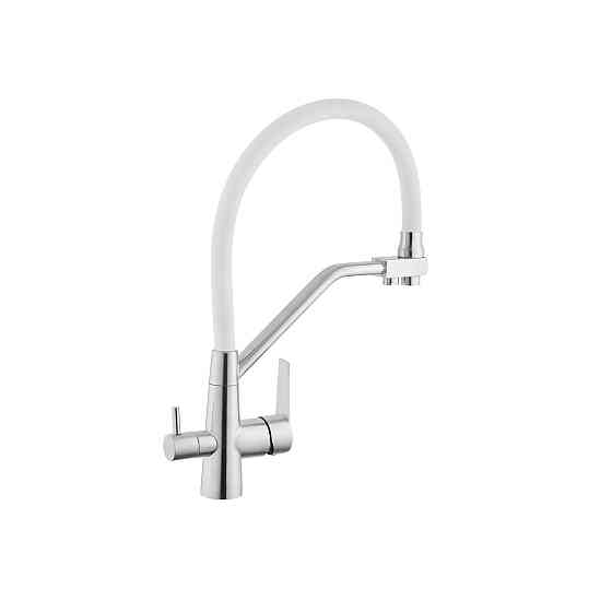 Змішувач для кухні з підключенням до фільтра Kroner KRP Edelstahl Klassisch - ESG03817WHI білий/сатин Київ