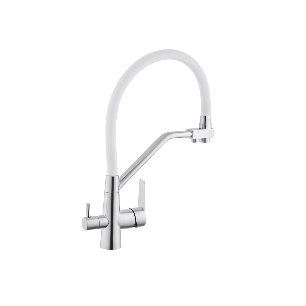 Смеситель для кухни с подключением к фильтру Kroner KRP Edelstahl Klassisch - ESG03817WHI белый/сатин Киев - изображение 3