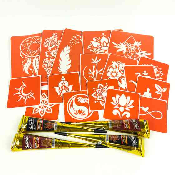 Набір хни з трафаретами для біо-тату №6 henna-set-06 Вінниця