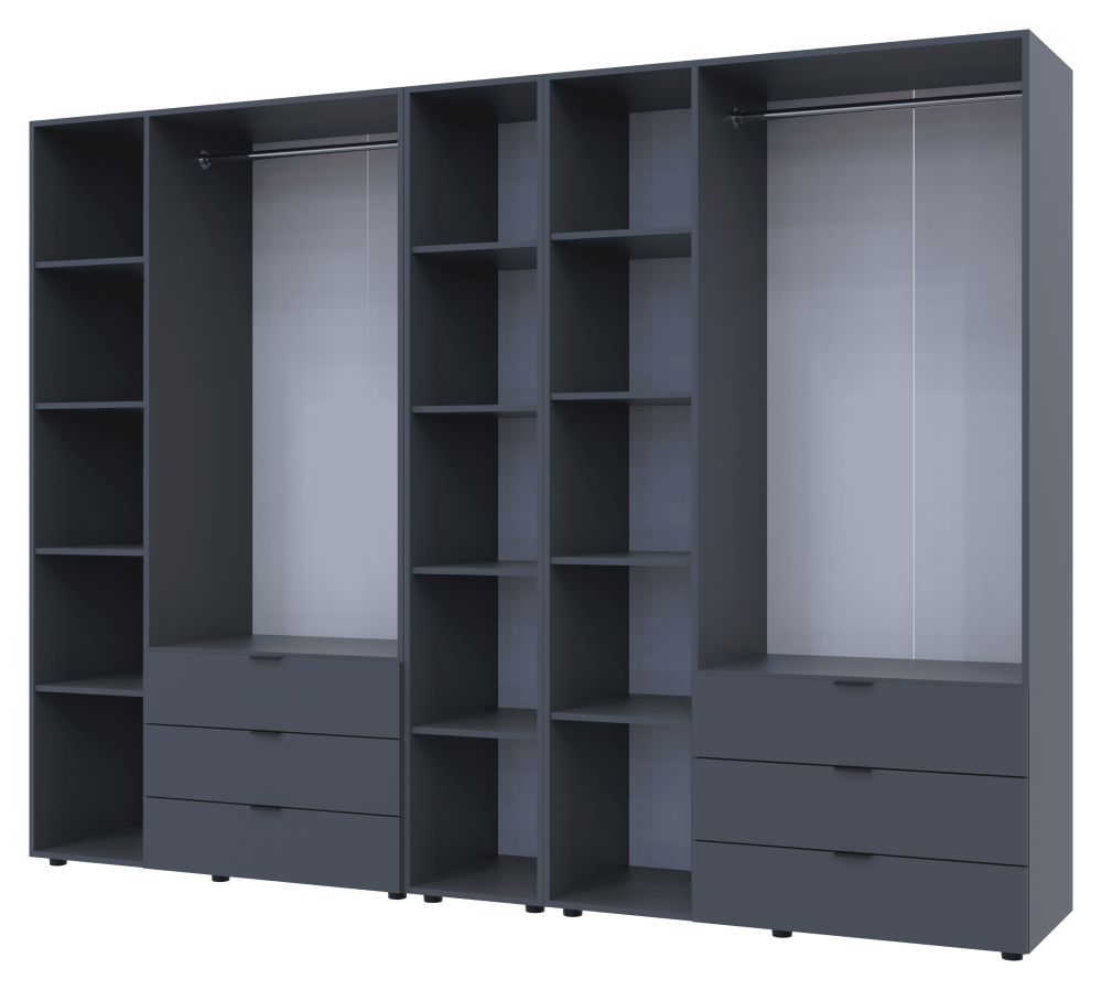 Комплект шкафов для одежды Doros Гелар (3 шт.) 270,6х49,5х203,4 см Графит (DRS-011161) Львов - изображение 4