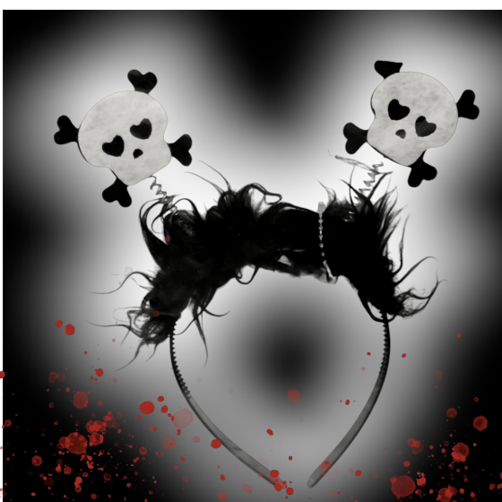 Обруч Черепа на Хеллоуин 12 на 22 см черный Киев