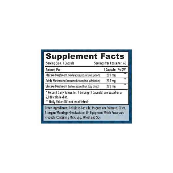 Потрійний грибний комплекс Haya Labs Triple Mushroom Complex 60 caps Луцьк