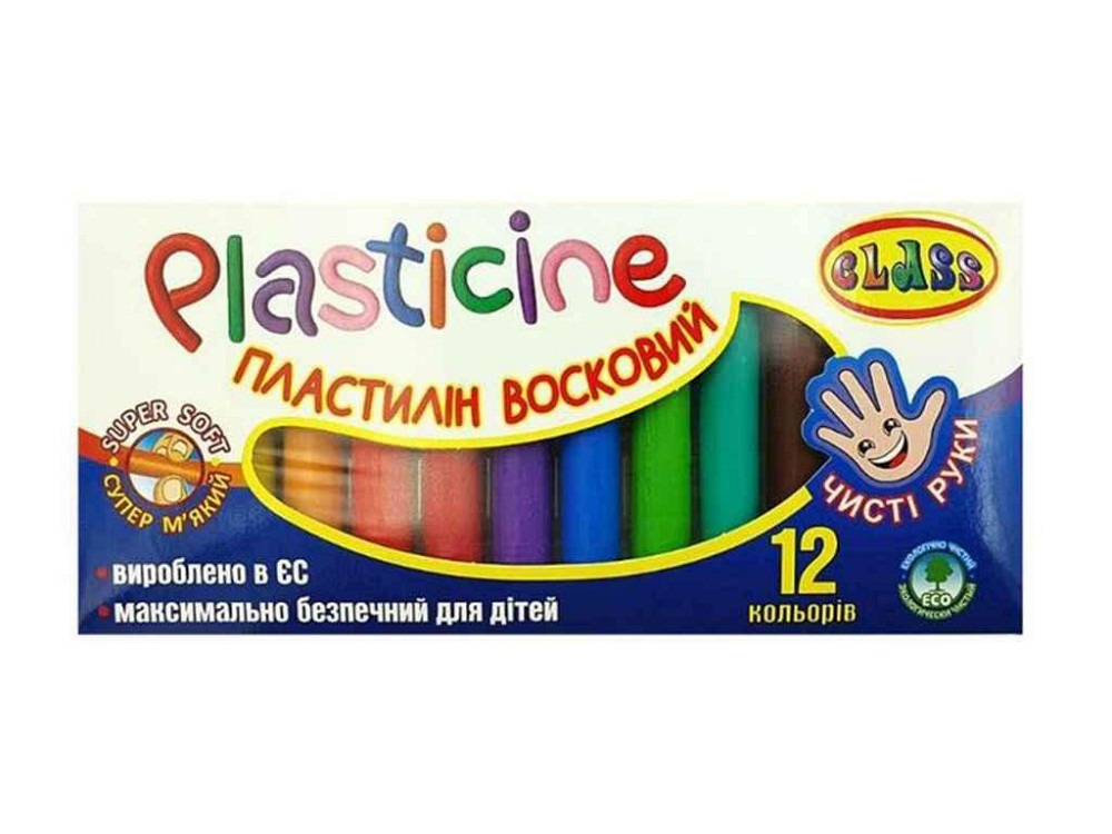 Пластилін 12 кольорів Чисті руки , ECO, 200гр., 7627, CLASS ТМ CLASS Solmir Київ - фото 1