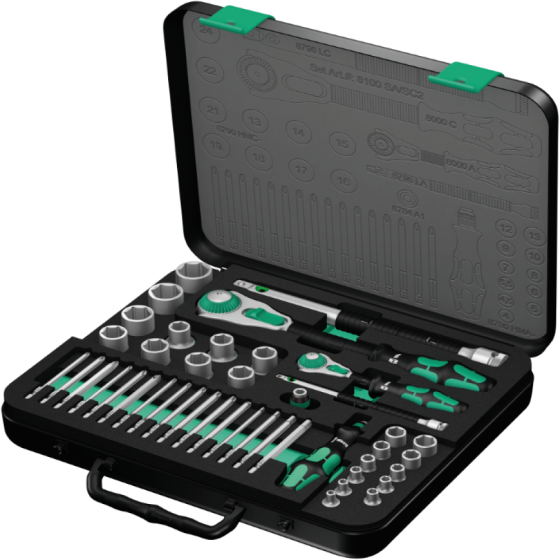 Набір інструментів 1/4", 1/2", 43 од., Wera Zyklop Speed 8100 SA/SC 2 (05160785001) Одеса