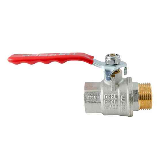 Кран кульовий ГШВ Koer Extreme KE.215-25 - 1" FM ручка "важіль" червона (KR5752)   ( 22497 ) Харків