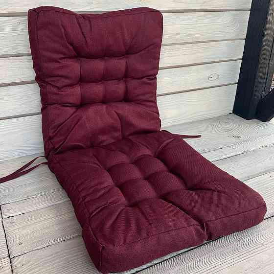 Подушка для стільців (50x120х8 см) подвійна Decorator Мальмо колір бордовий 84-124 Київ