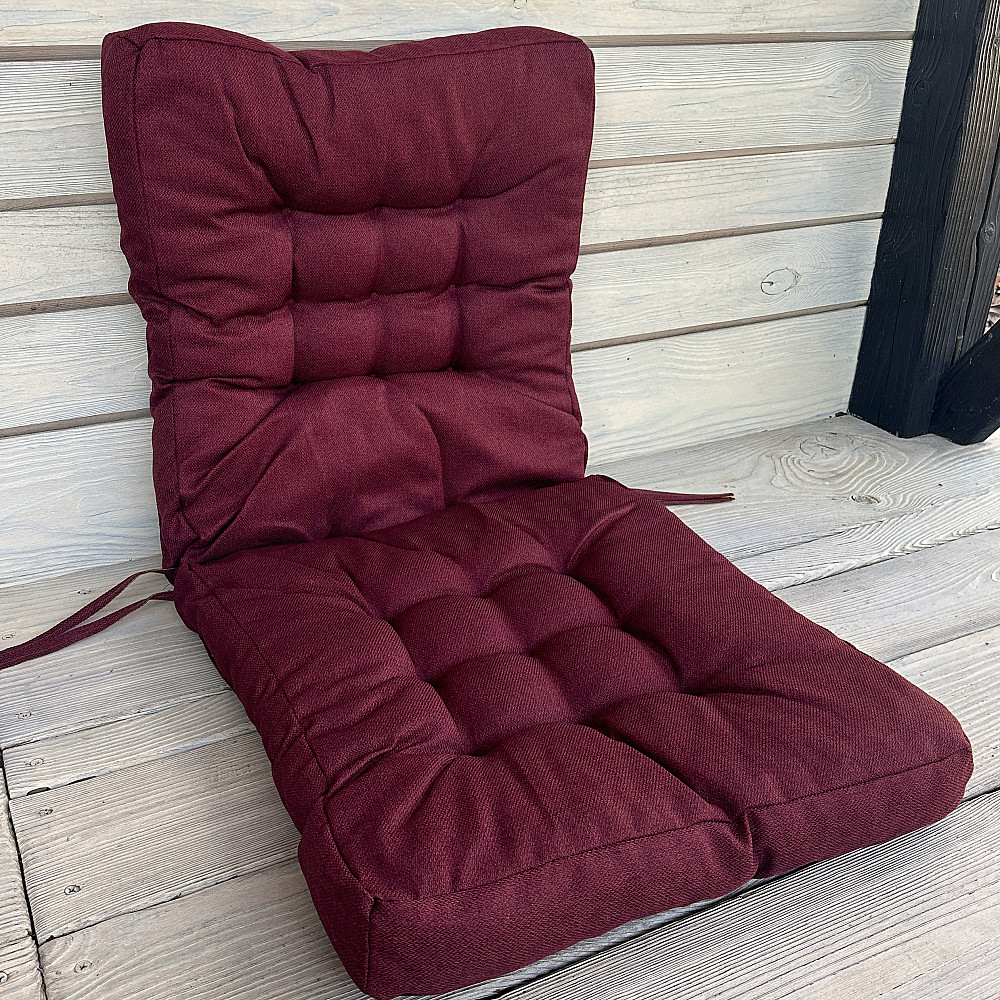 Подушка для стільців (50x120х8 см) подвійна Decorator Мальмо колір бордовий 84-124 Київ - фото 1