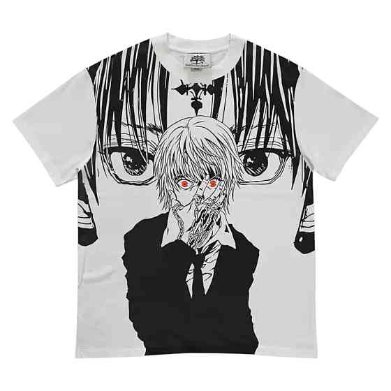 Футболка чоловіча з принтом аніме Мисливець × Мисливець Курапіка Скарлет Ейес оверсайз (S/M/L) Черний Дніпро