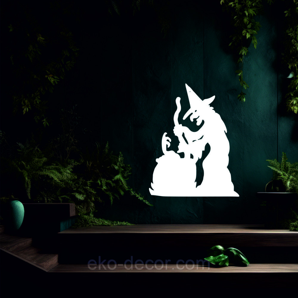 Декоративное настенное 3D Панно «Ведьма», Декор на стену с объемом 70*55 см, Белый Киев - изображение 4