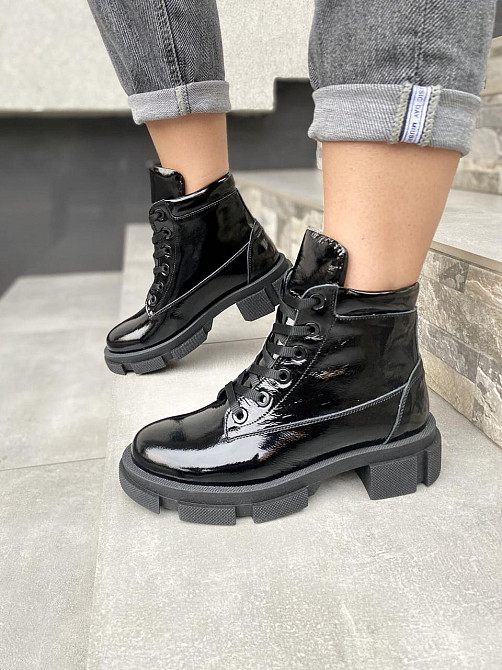 Черевики жіночі ARLEN БК-16 /1437 чорні (зима, шкіра лакована) (4202) 36-40 37 Коломия - фото 1