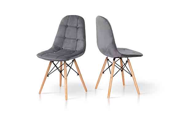 Стілець ДЖАСТІН, велюр сірий Киев