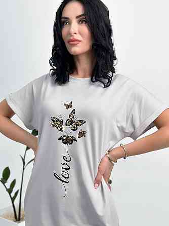 Літня сукня міні з принтом "Glide" оптом та по дропшипінгу | Норма і батал Сірий, 50-52 Київ