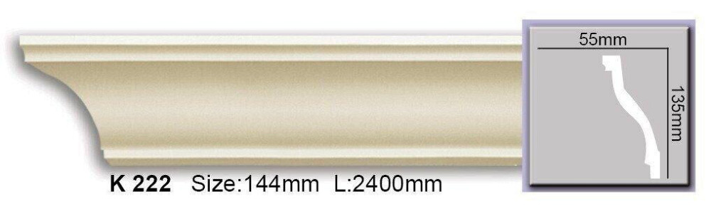 Карниз гладкий полиуретановый Harmony K 222 Днепр - изображение 1