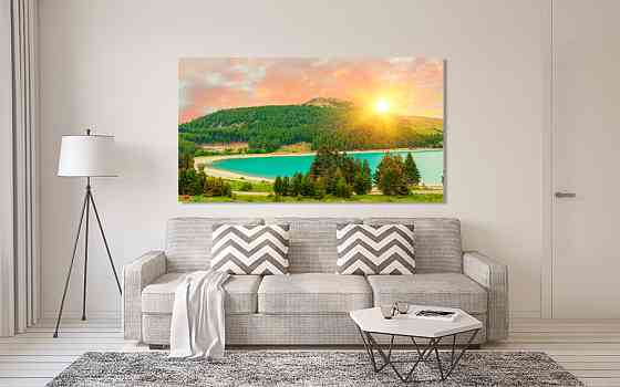 Картина полотно у вітальню / спальню Захід сонця   MLP_358 ( 60х30см ) 50x100 см Київ
