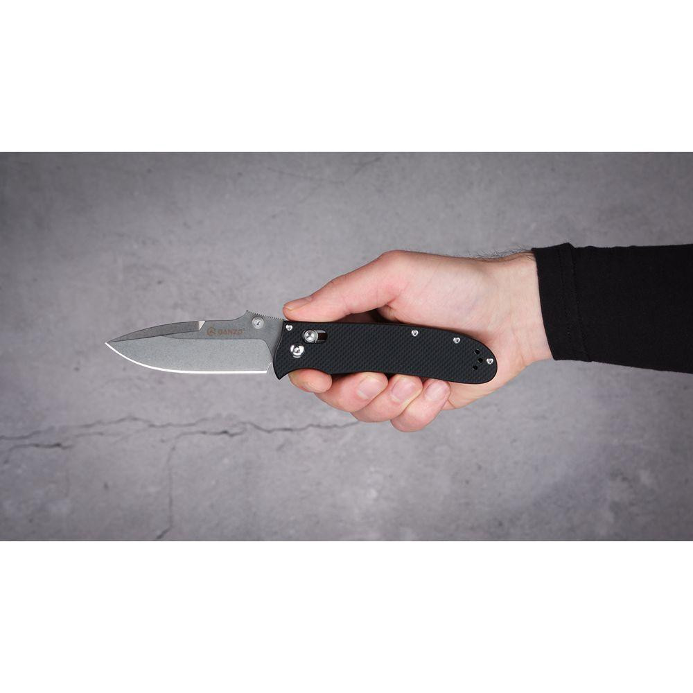 Нож складной Ganzo D704-BK черный (D2 сталь) Ровно - изображение 9