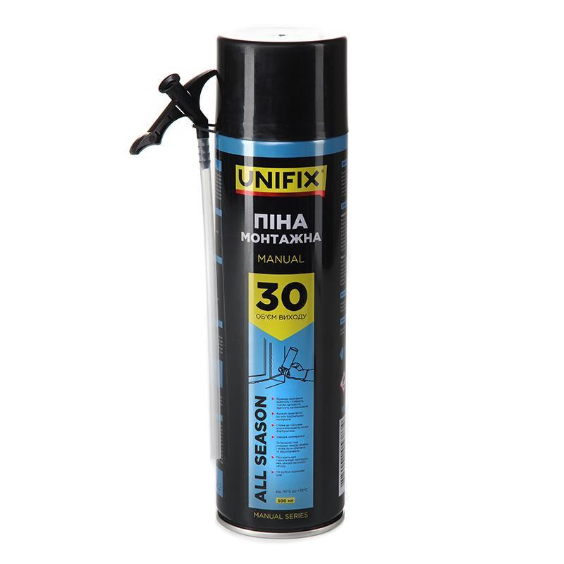 Піна монтажна ручна Всесезонна 30л 500 мл UNIFIX Харків - фото 1