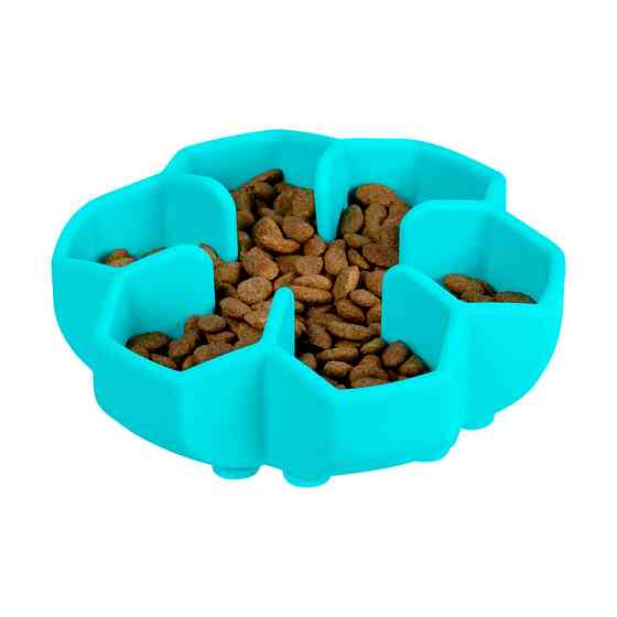 Миска для медленного питания WAUDOG Silicone, 750 мл, голубой Киев
